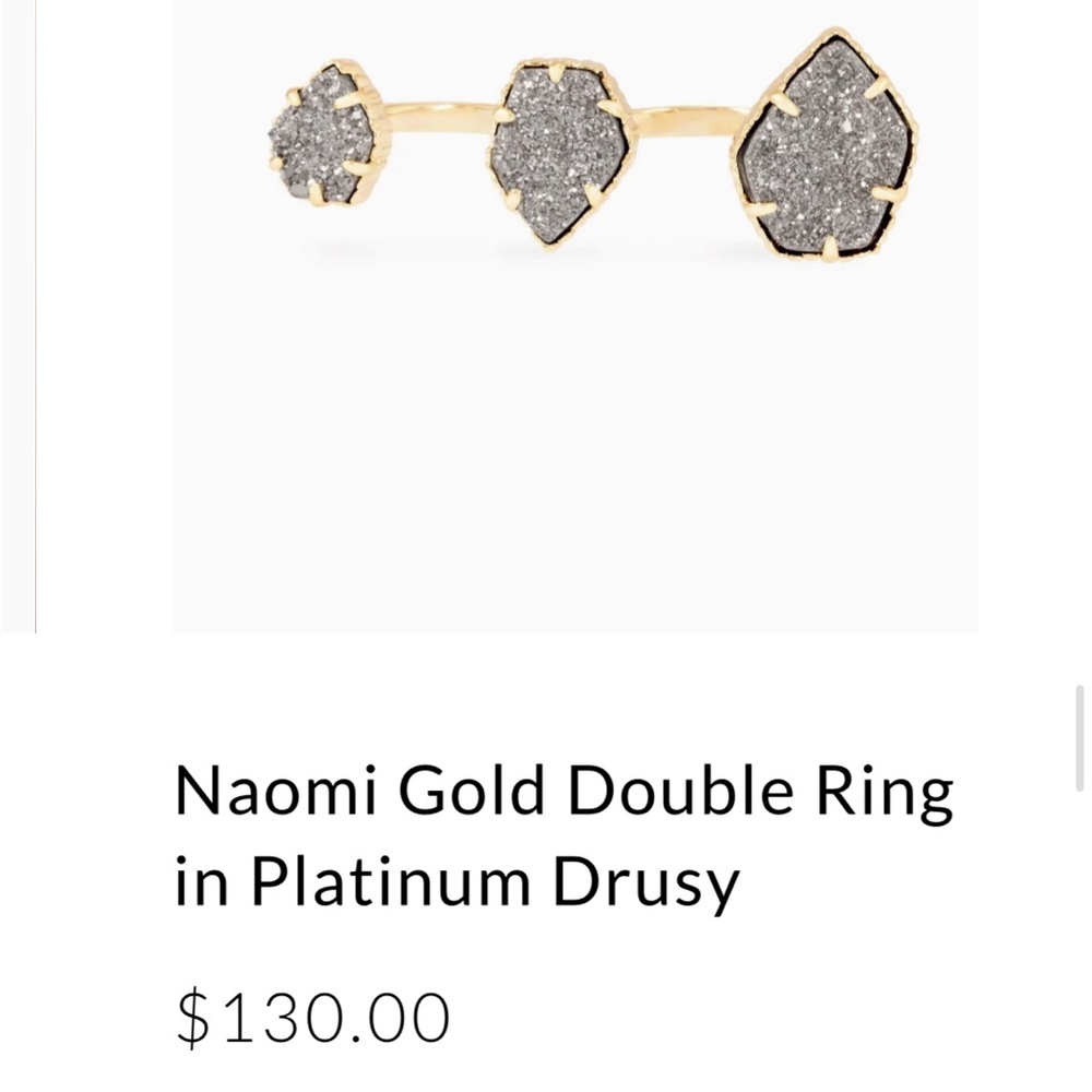 kendra scott double ring in platinum drusy